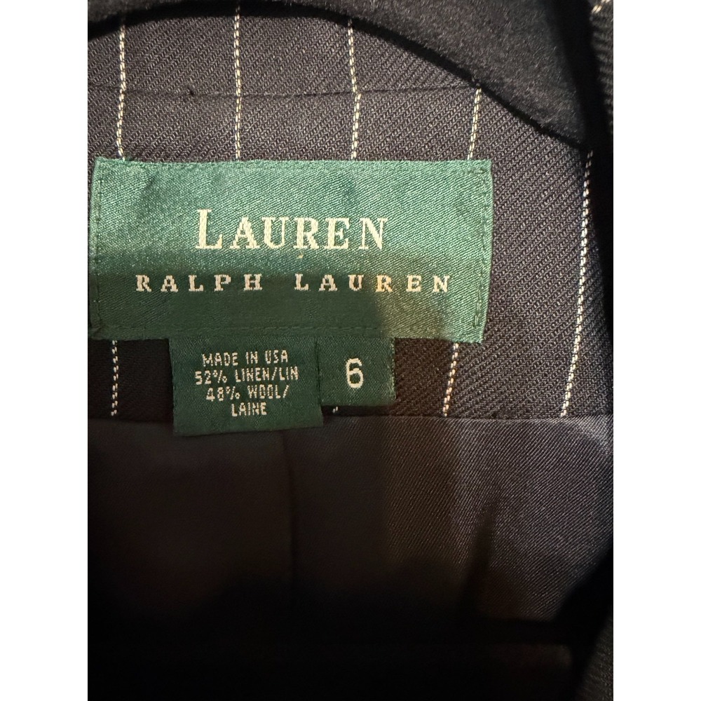 Lauren Ralph Lauren Quiet Luxury Pinstripe Blazer Women Sz 6 Office Siren Preppy - Picture 6 of 7